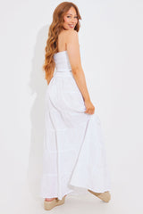 Tiered Linen Look Maxi Co-Ord Skirt
