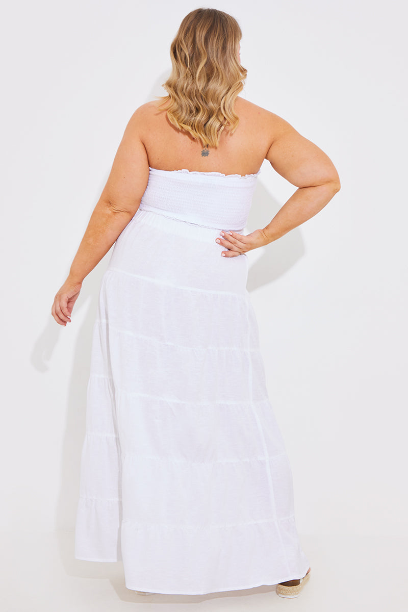 Tiered Linen Look Maxi Co-Ord Skirt