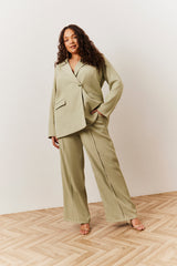 Sage Pleated Wide Leg Trouser