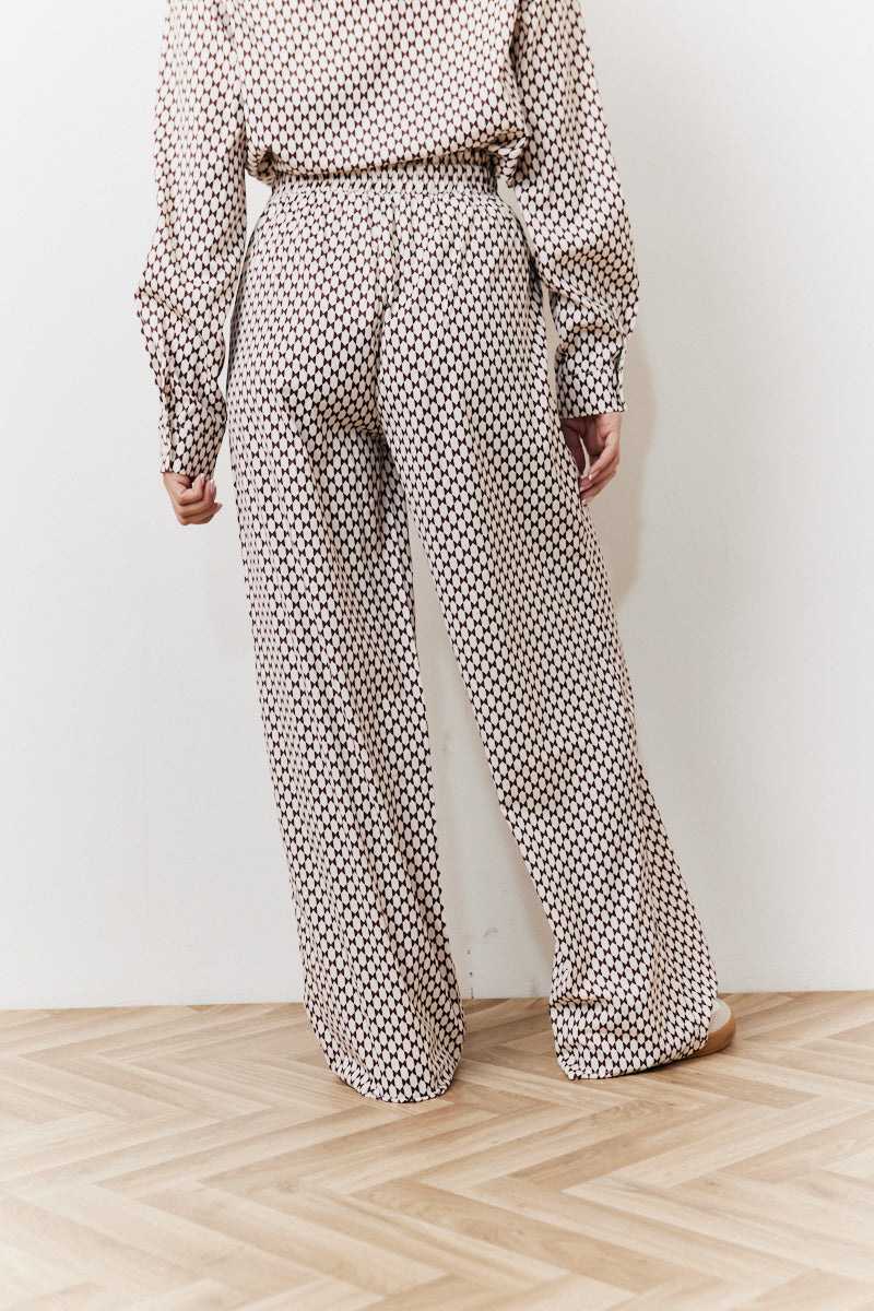Geo Printed Wide Leg Trousers