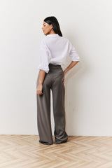 Grey Waistband Detail Tailored Trouser