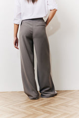 Grey Waistband Detail Tailored Trouser