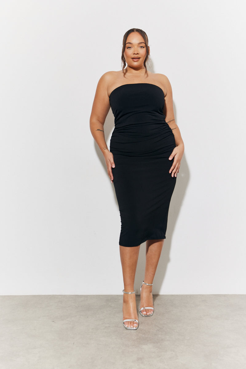 Magic Sculpting Bandeau Bodycon Midi Dress