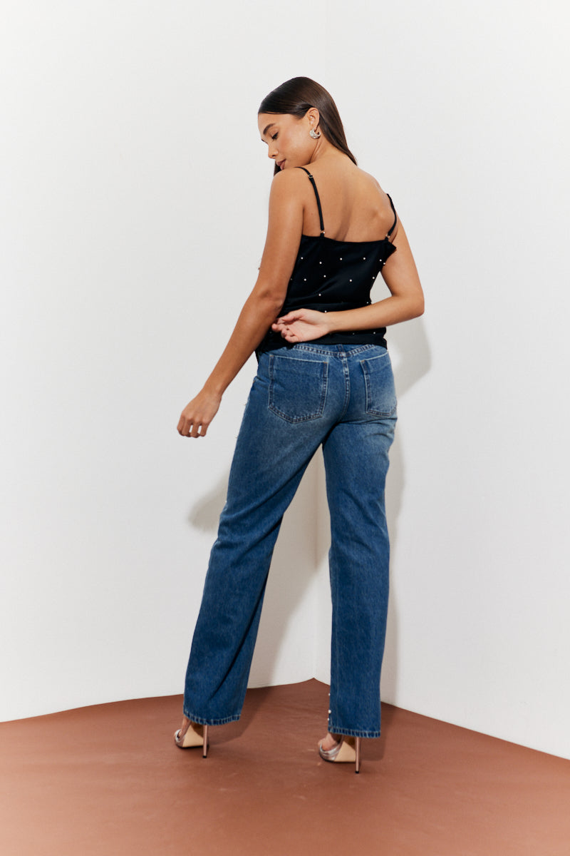 Pearl Embellished Jeans