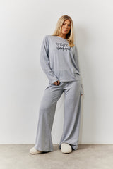Long Sleeve Top and Trouser Slogan PJ Set