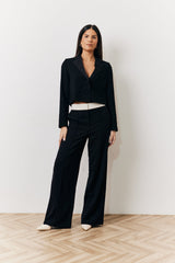 Occasion Black Cropped Tux Blazer