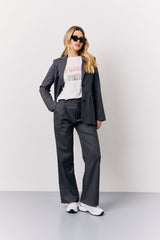 Grey Pinstripe Tailored Blazer