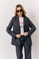 Grey Pinstripe Tailored Blazer