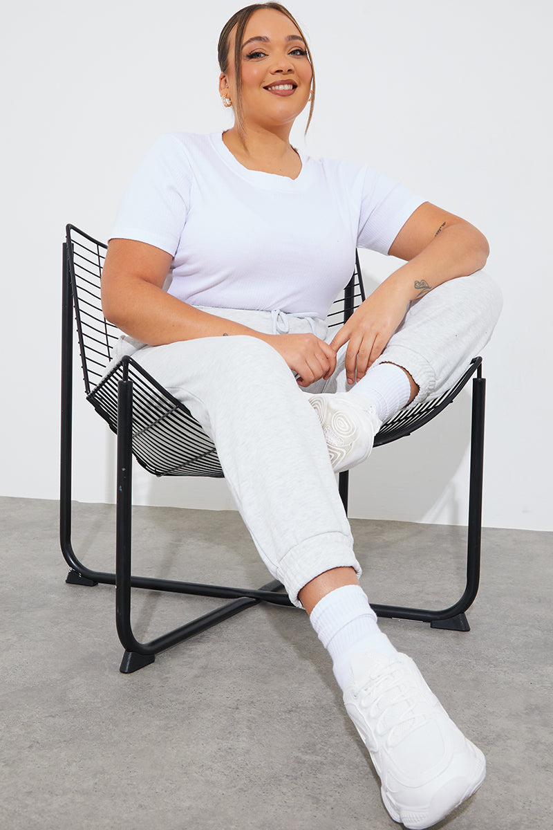 Ribbed Crew Neck Short Sleeve Bodysuit