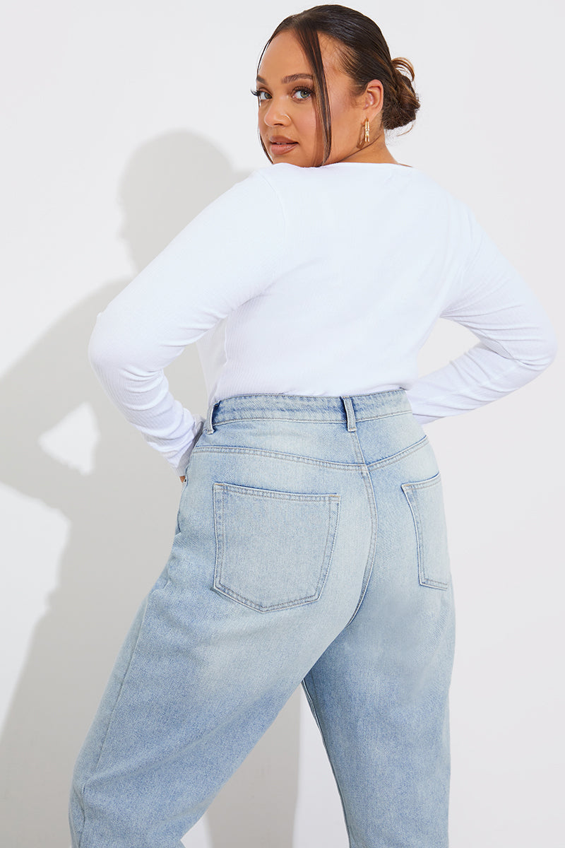More Sustainable Ribbed Square Neck Bodysuit