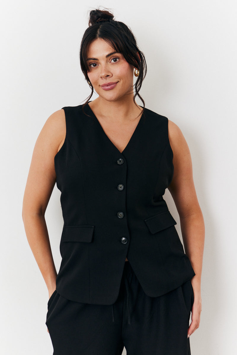 Longline Button Through Waistcoat