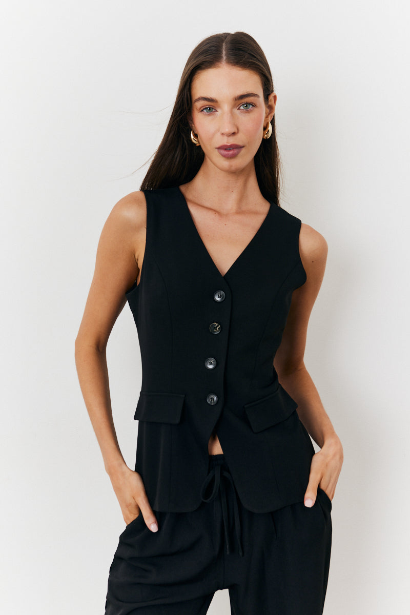 Longline Button Through Waistcoat