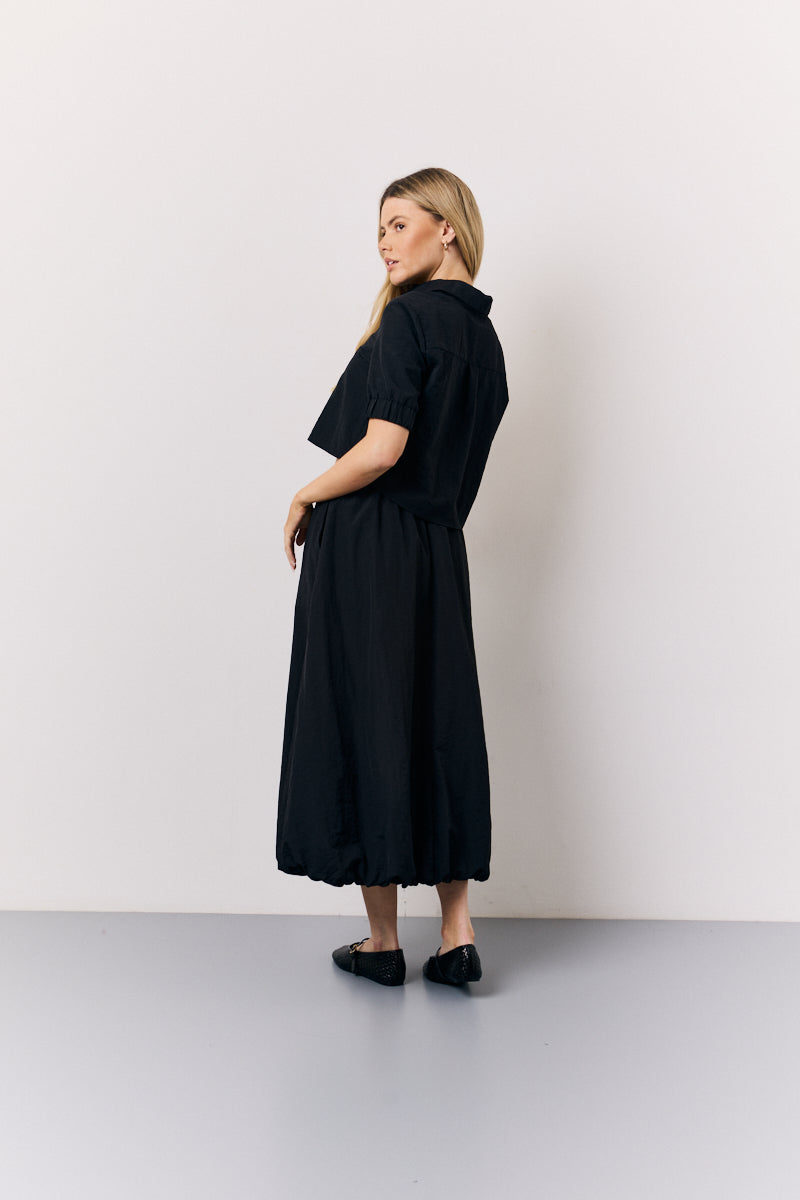 Black Co-Ord Cropped Shirt
