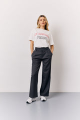 White Embroidered Paris Slogan T-Shirt