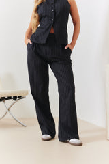 Tailored Pinstripe Wide Leg Co-ord Trouser