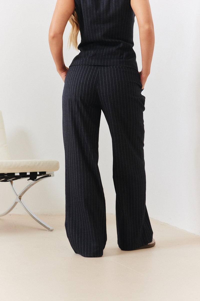 Tailored Pinstripe Wide Leg Co-ord Trouser