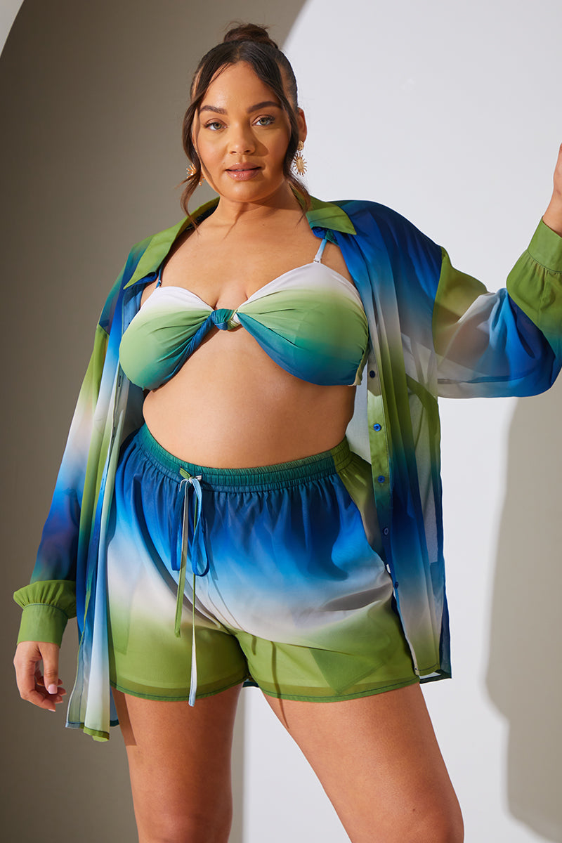 Ombre Chiffon Beach Co-Ord Shirt