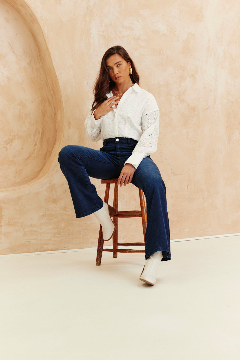 Broderie Shirt Bodysuit