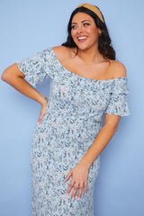 Responsible Viscose Paisley Bardot Midi Dress