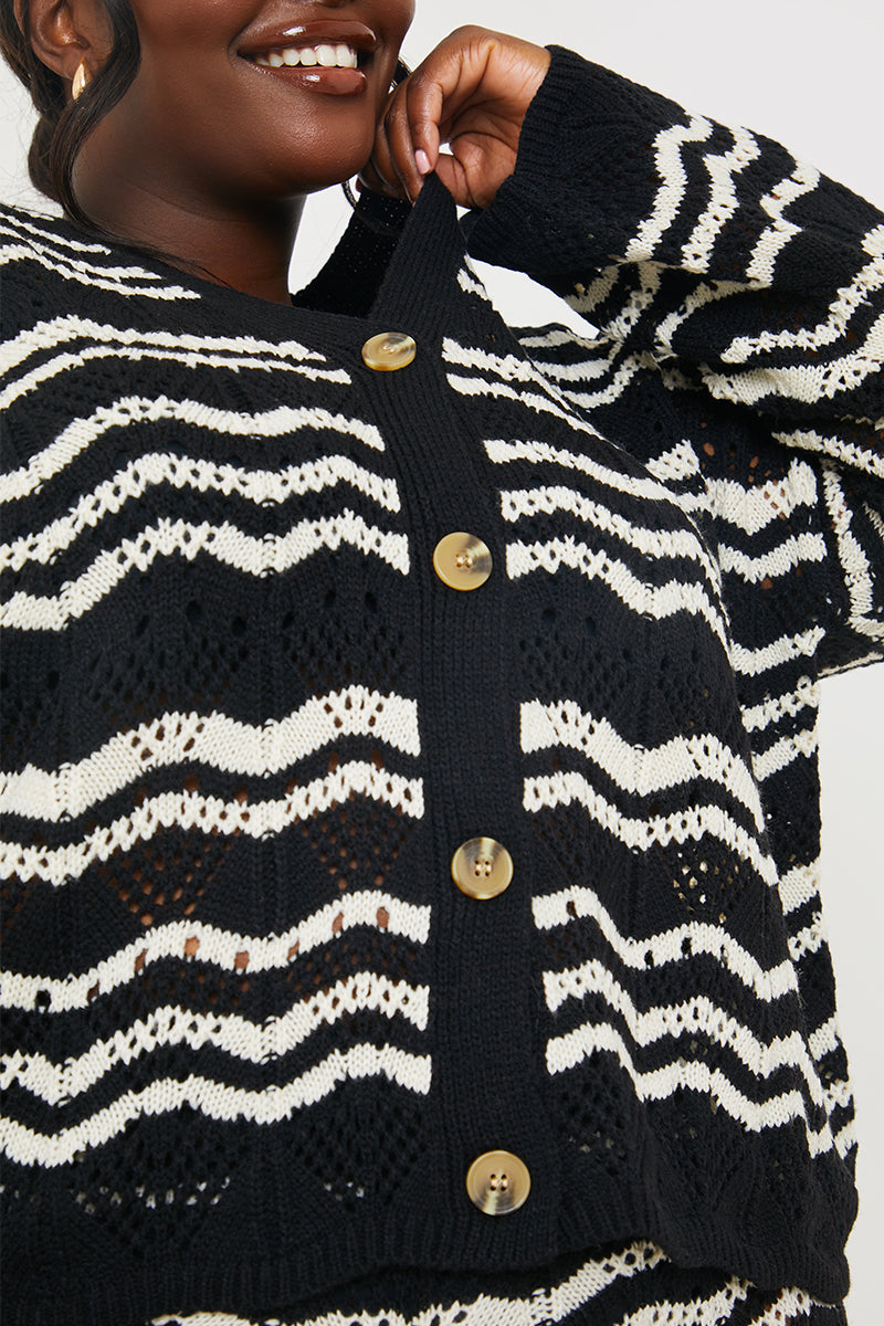Knitted Chevron Co-ord Cardigan