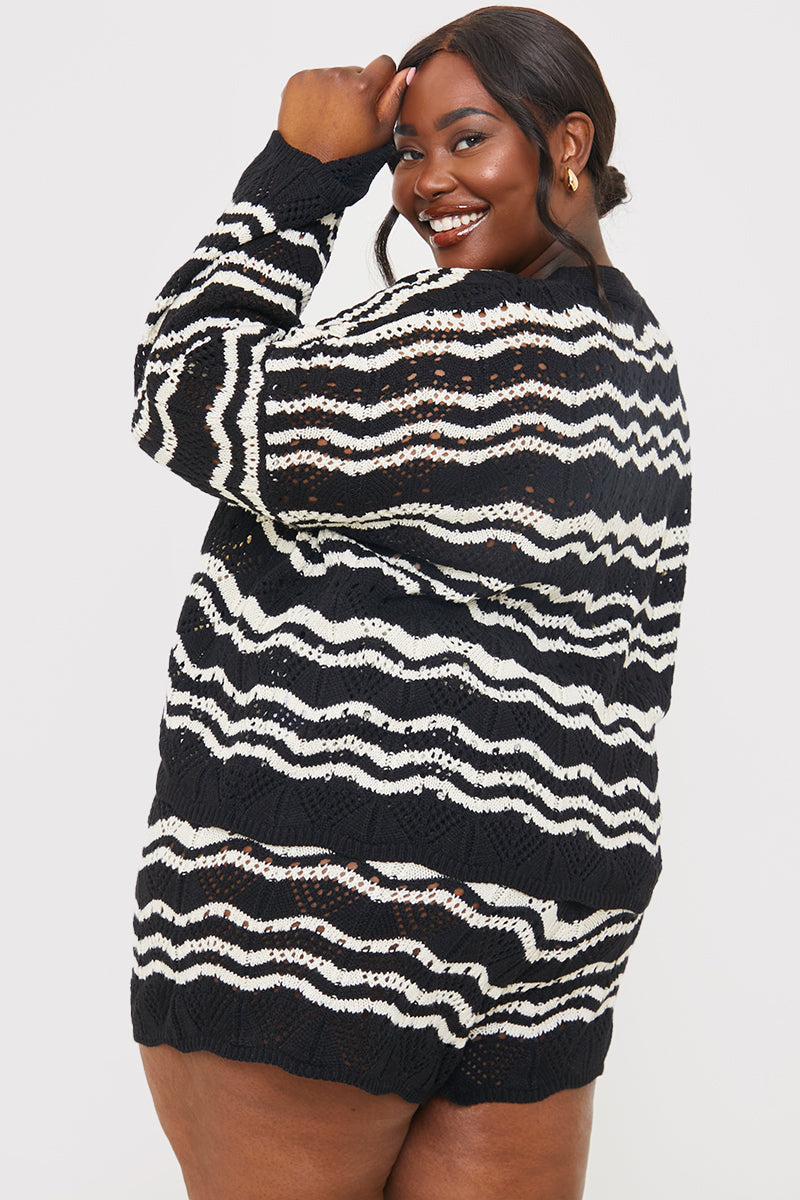 Knitted Chevron Co-ord Cardigan