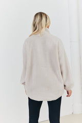 Half Zip Borg Pull Over Jacket