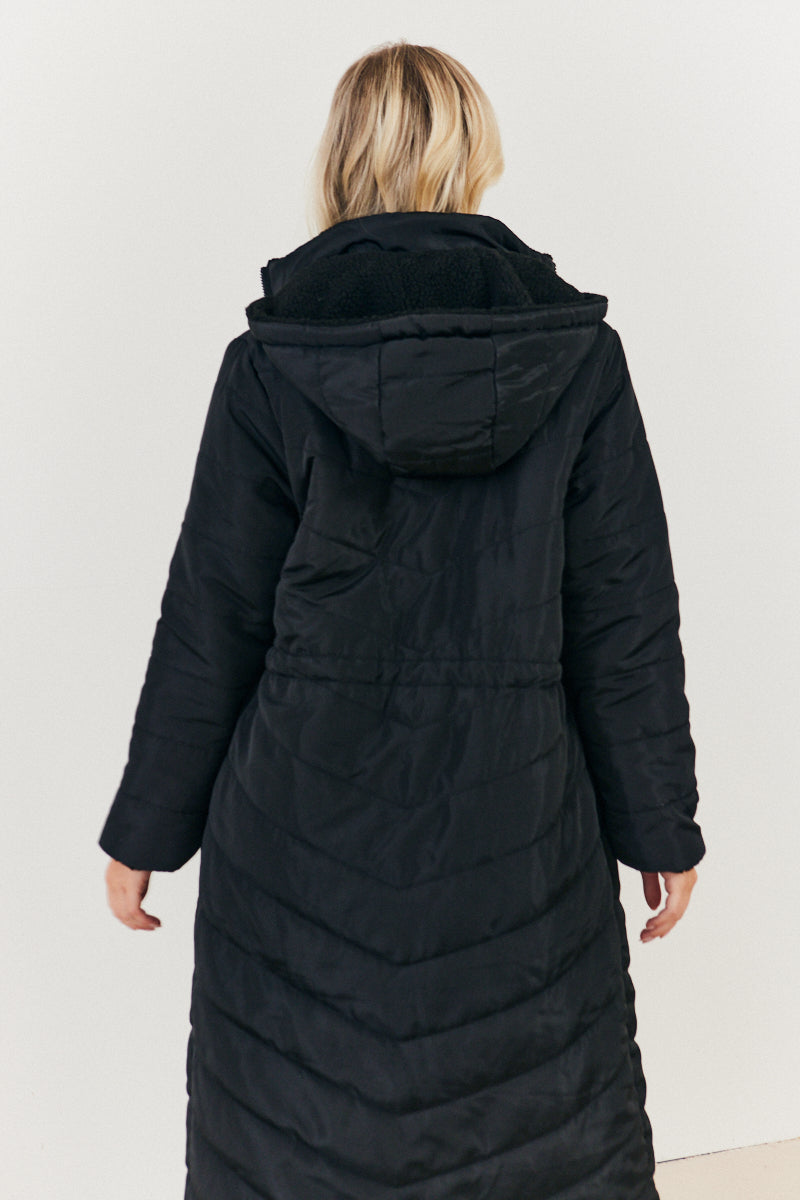 Recycled Reversible Longline Borg Puffer Coat