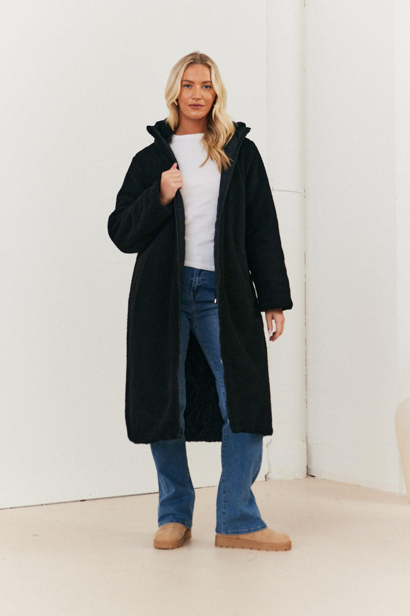 Recycled Reversible Longline Borg Puffer Coat