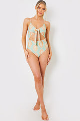 Tie Front Cut Out Swimsuit