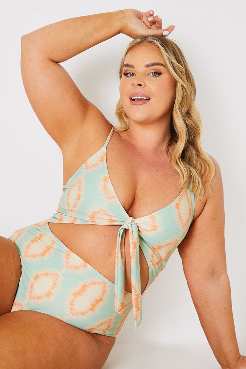 Tie Front Cut Out Swimsuit
