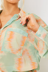 Printed Button Up Beach Co-Ord Shirt