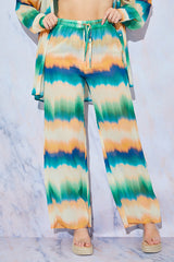 Ombre Wide Leg Elastic Waist Trousers