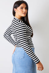 Striped Ribbed Long Sleeve Top