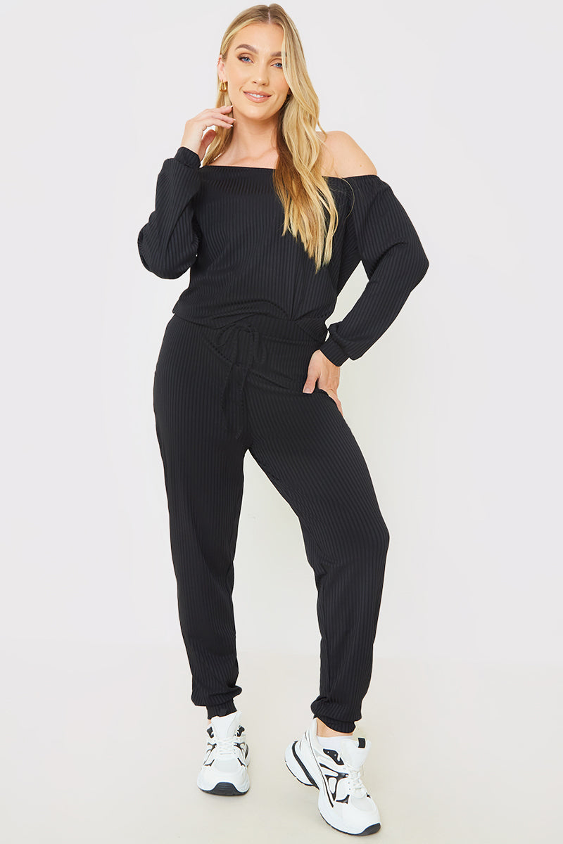 Rib Lounge Off Shoulder Co-Ord Top