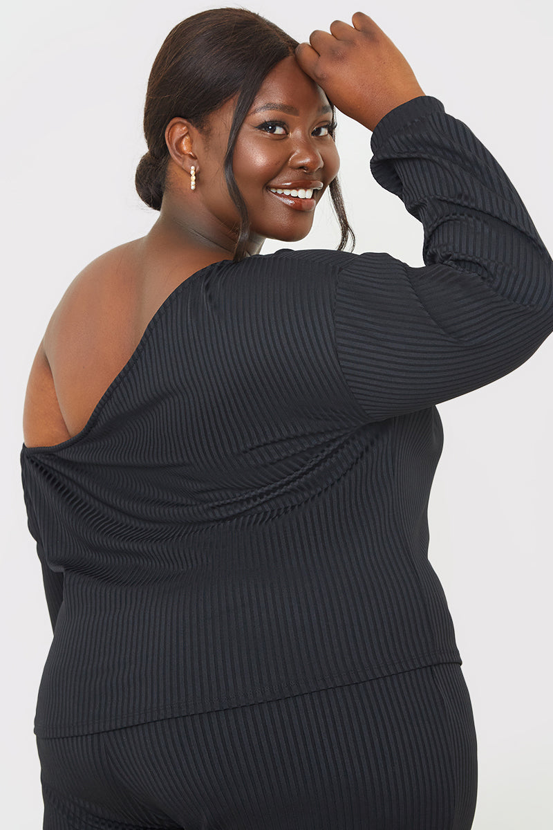 Rib Lounge Off Shoulder Co-Ord Top