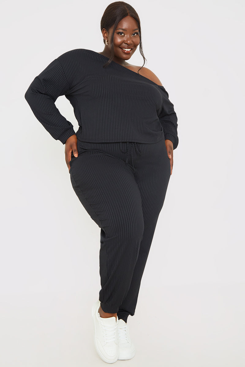 Rib Lounge Off Shoulder Co-Ord Top