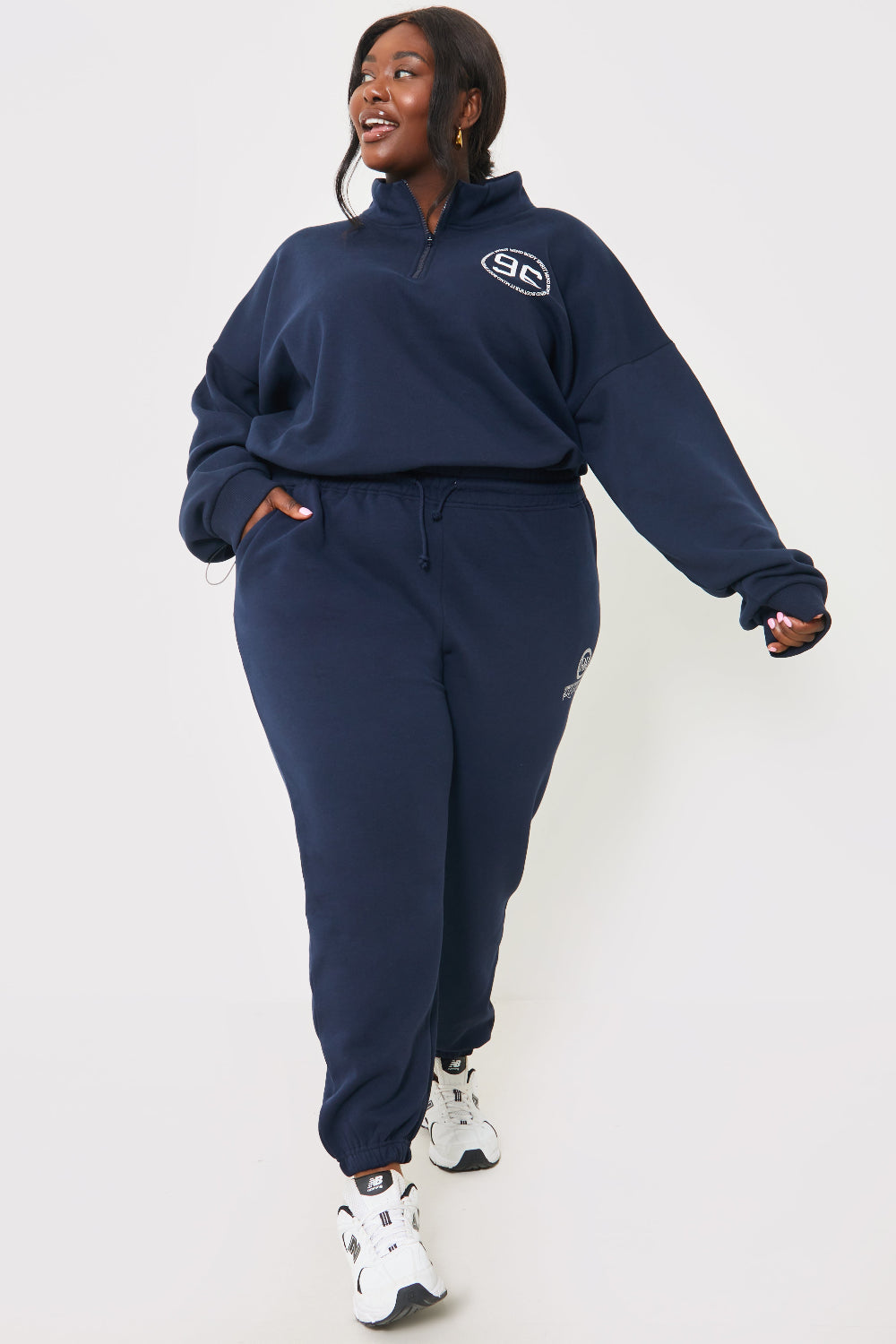 Half Zip '96' Printed Toggle Sweater