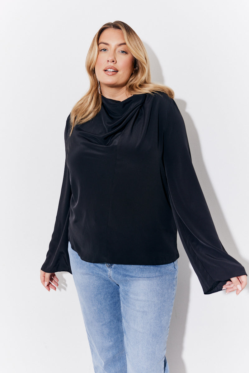 Cowl Neck Draped Blouse