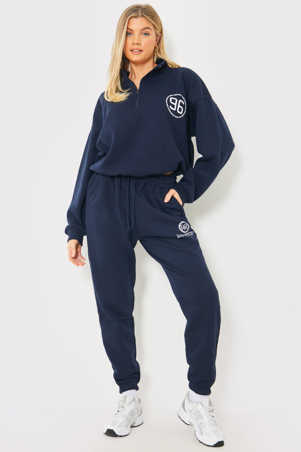 Half Zip '96' Printed Toggle Sweater